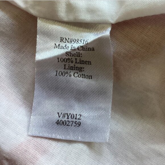 Coldwater Creek Linen Sleeveless Fit & Flare Midi Dress Red & White S/M/6 156R - Picture 9 of 10